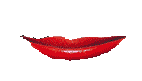 gif of a vampire with red lipstick on flashing their fangs